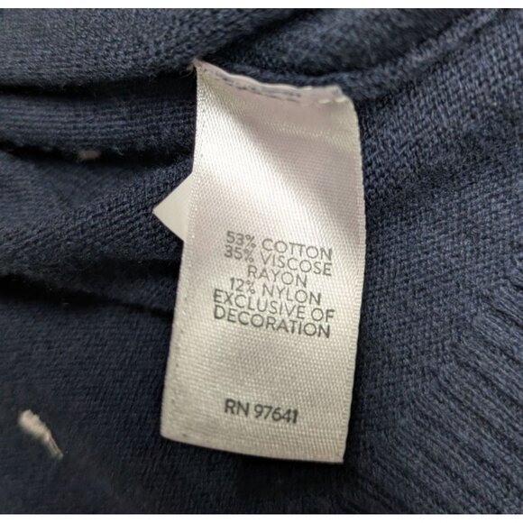 J. Jill Women's Navy Blue Sweater with White Polka Dots Size M - Picture 6 of 10